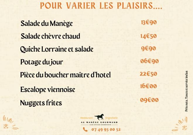 Au manège gourmand - Restaurant Eckwersheim - manger a ECKWERSHEIM